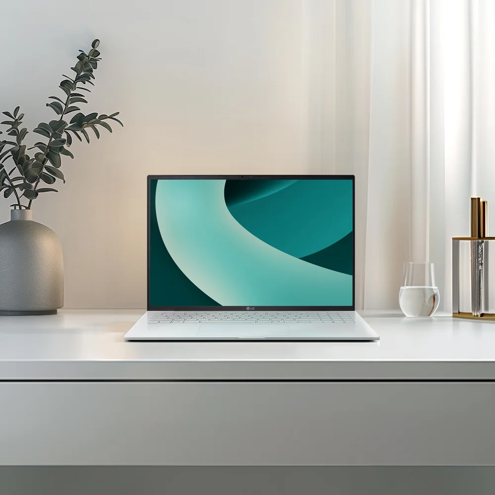 LG 그램 40.6cm 16Z90T 시리즈 화이트 컬러 모델의 라이프 스타일 이미지입니다.