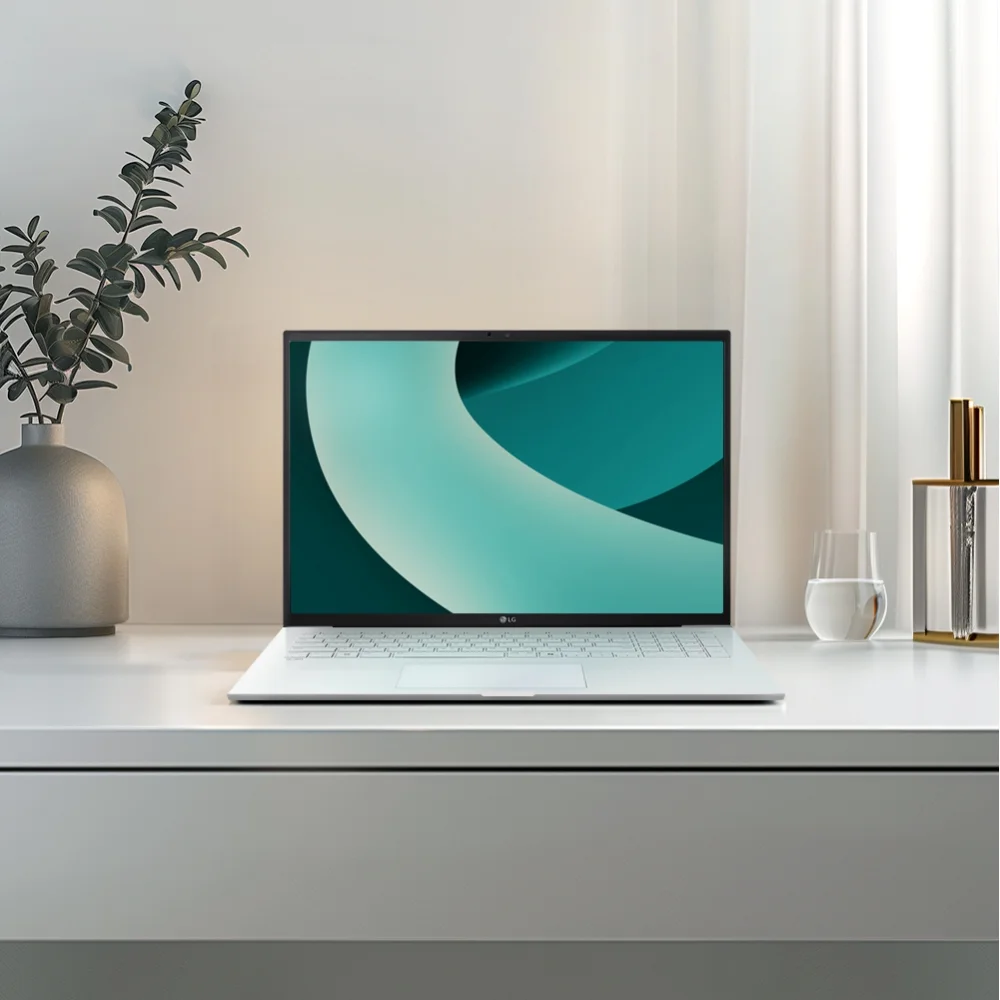 LG 그램 43.1cm 17Z90T 시리즈 화이트 컬러 모델의 라이프 스타일 이미지입니다.