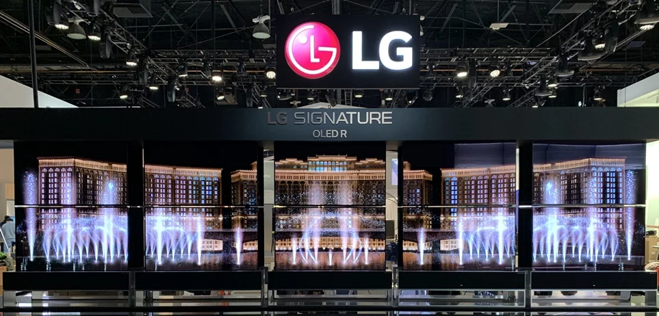 CES 2020 LG전자 부스 ‘LG 롤러블 올레드 TV’ 존 전경