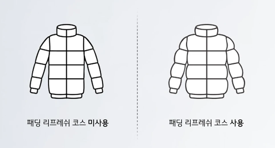 볼륨감 회복하는 ‘패딩 리프레쉬 코스’ 설명 그림