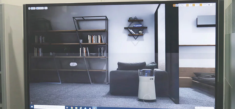 VR 기술로 사용자 환경을 가상 체험&nbsp;하는 모습