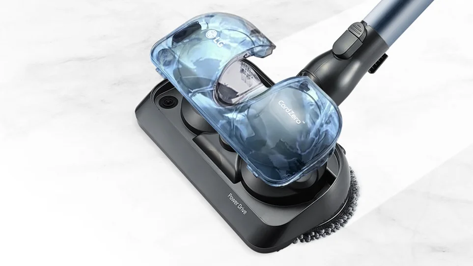 물걸레 청소를 동시에 할 수 있는 LG 코드제로 A9S 씽큐 헤드