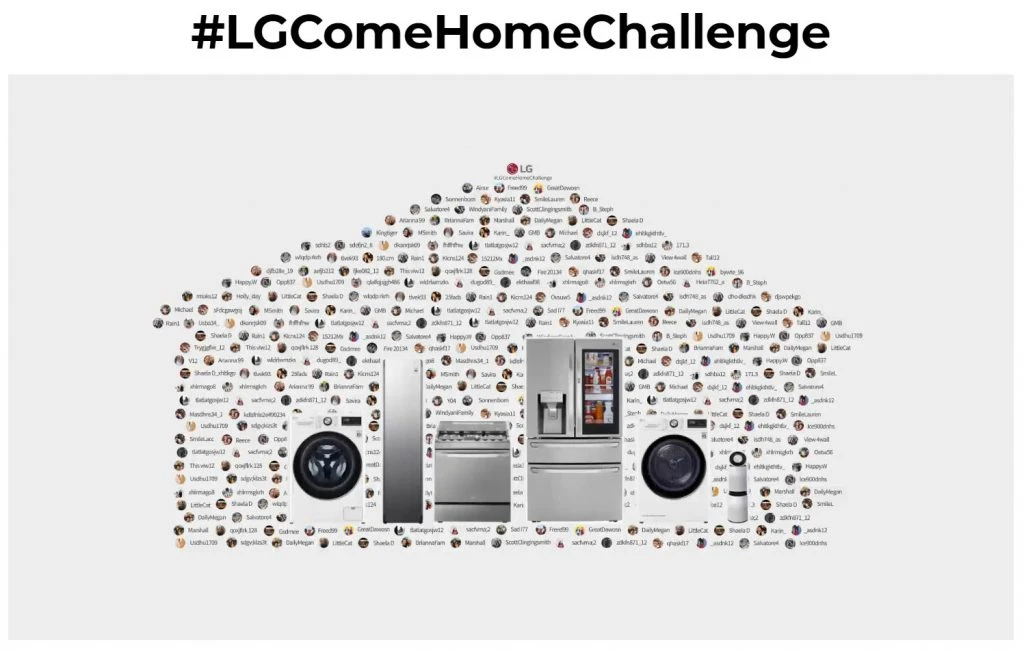 LG전자가 21일부터 내달 말까지 진행하는 글로벌 기부 캠페인 'LG 컴 홈 챌린지(LG Come Home Challenge)' 소개 이미지
