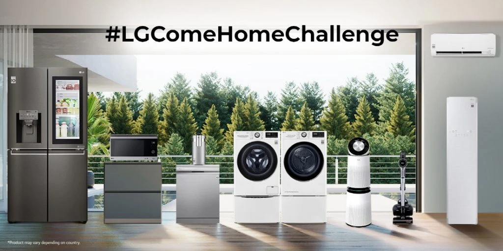 LG전자가 21일부터 내달 말까지 진행하는 글로벌 기부 캠페인 'LG 컴 홈 챌린지(LG Come Home Challenge)' 소개 이미지