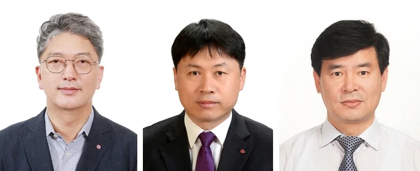 (왼쪽부터) LG전자 한국영업본부장 이상규 사장 / LG전자 H&A사업본부장 류재철 부사장 / LG전자 생산기술원장 정대화 부사장