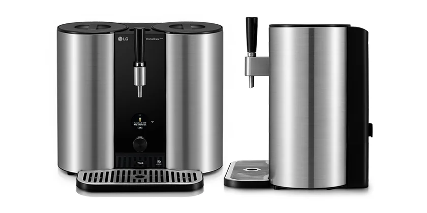 LG 홈브루 정면과 좌측면 모습 LG 홈브루 정면과 좌측면 모습