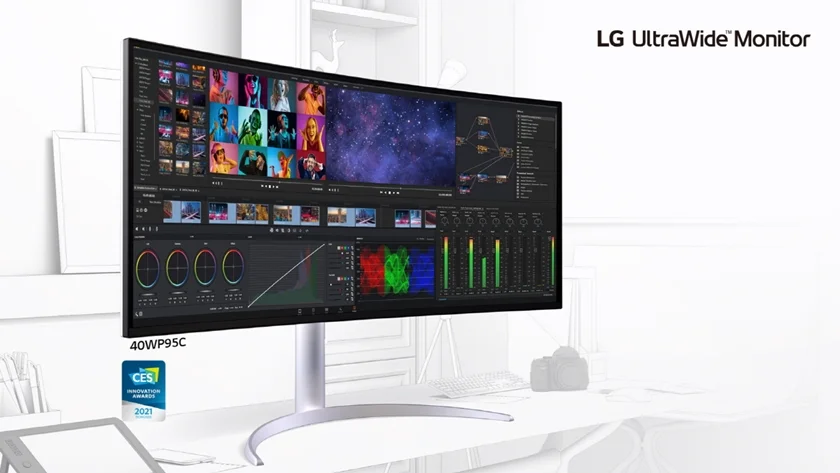 LG전자가 CES 2021에서 프리미엄 모니터 신제품을 공개하며 시장 공력을 가속화 한다. LG 울트라와이드 모니터 이미지.