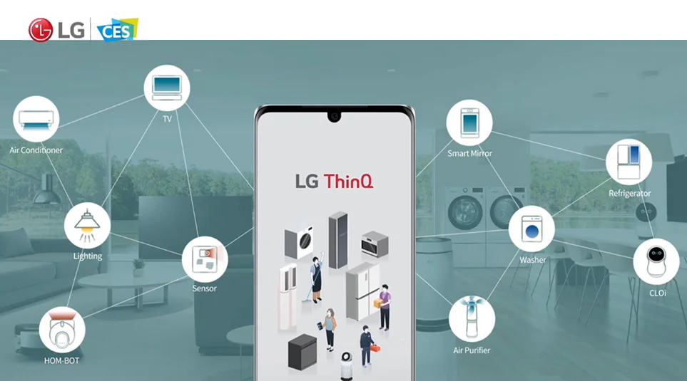 LG ThinQ앱으로 연결되는 다양한 가전제품들