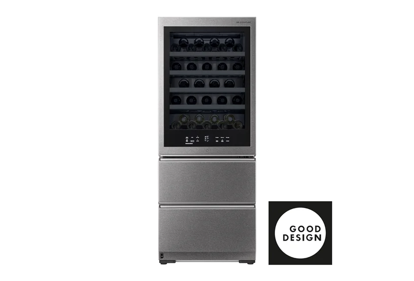 70년 전통의 권위 있는 디자인상인 美 '2020 굿디자인 어워드(Good Design Award)'에서 주방 및 가전(Kitchen+Appliances) 부문 수상작으로 선정된 LG전자의 超프리미엄 'LG 시그니처(LG SIGNATURE) 와인셀러' 