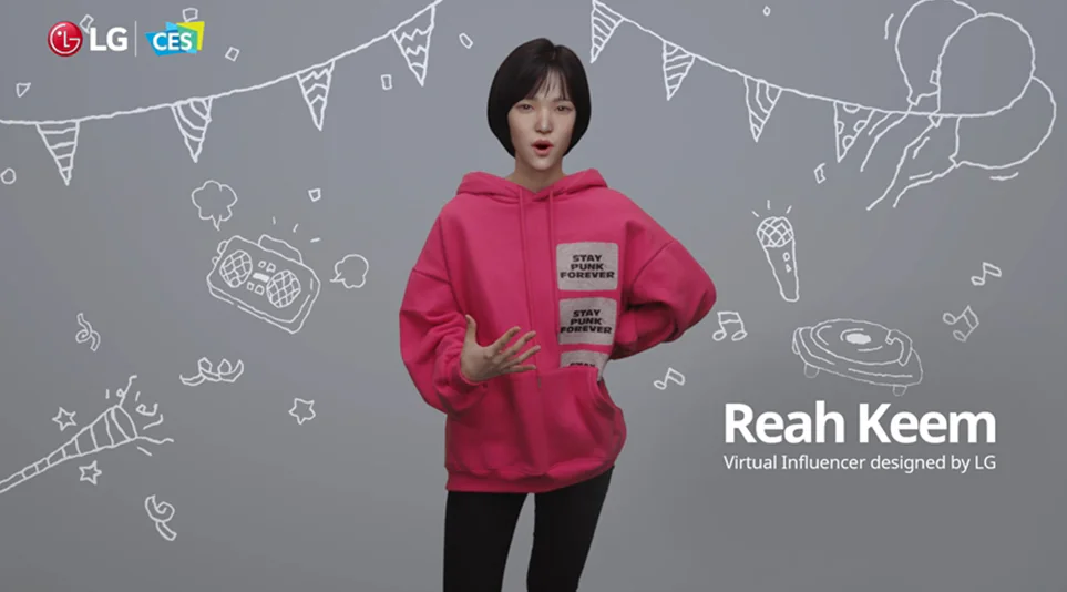 CES 2021 LG전자 프레스 컨퍼런스에 등장한 버추얼 휴먼 ‘래아’
