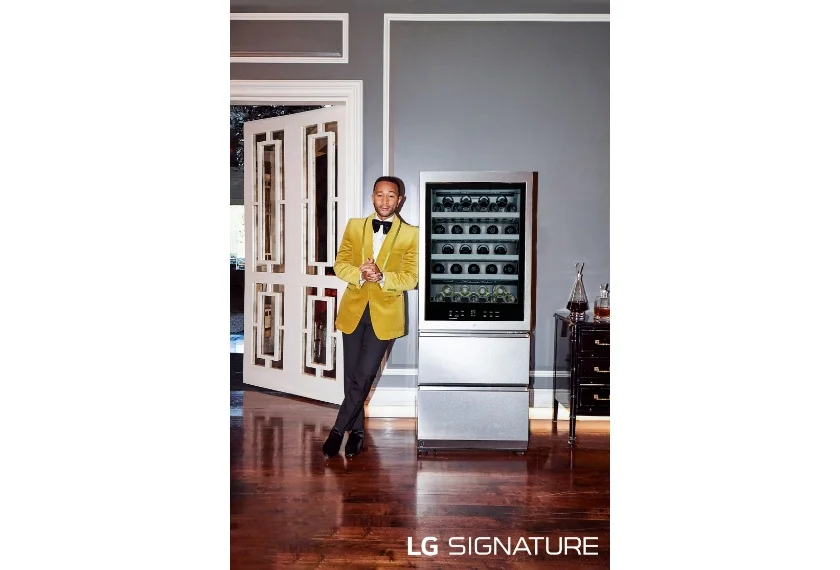 존 레전드와 LG 시그니처 와인셀러. 존 레전드와 LG 시그니처 와인셀러.