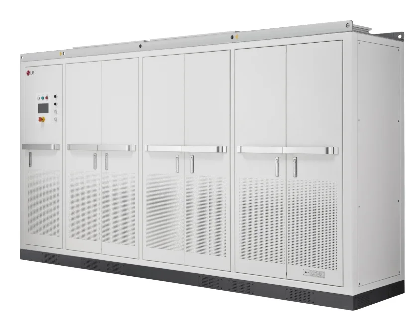 LG전자 에너지저장장치(ESS; Energy Storage System)를 구성하는 전력변환장치(PCS; Power Conditioning System) 제품사진. LG전자 에너지저장장치(ESS; Energy Storage System)를 구성하는 전력변환장치(PCS; Power Conditioning System) 제품사진.