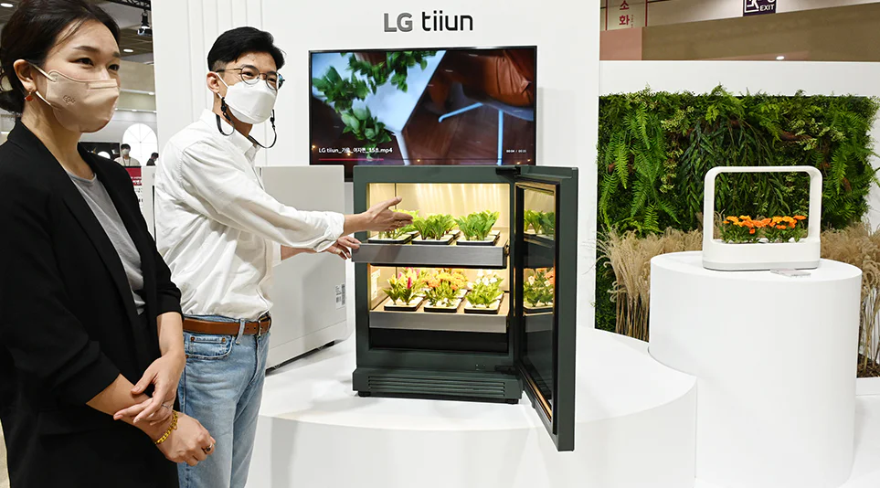 LG 틔운에 적용된 기술들에 대해 설명하는 임기영 책임연구원
