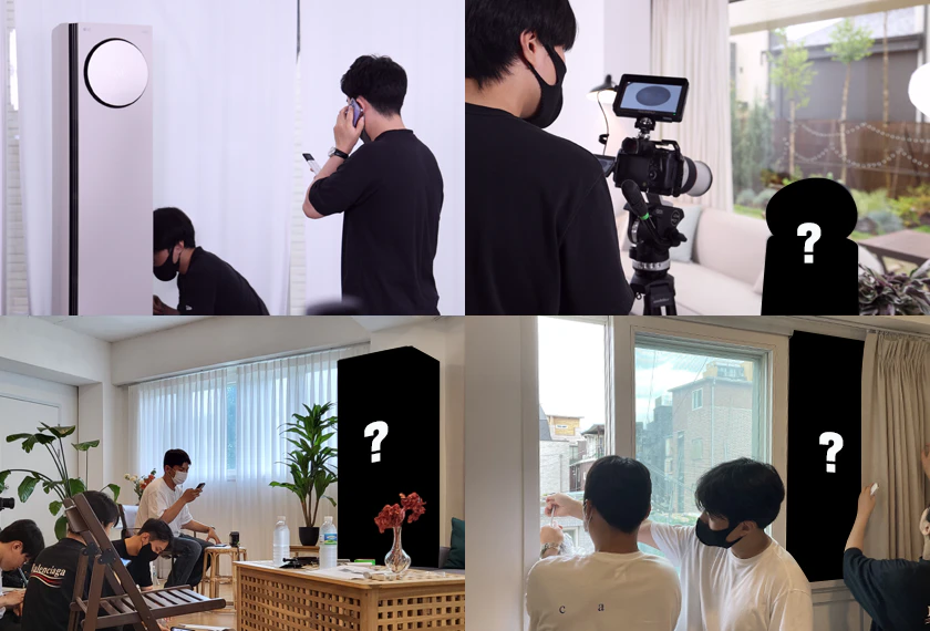 머릿속을 모두 비운 채 멍 때리고 시청하는 게 Sound of LG 시리즈의 목적인데요, 사실 멍 때리게 되는 제품과, 공간 분위기에 대한 선호는 사람들마다 당연히 다를 거라 생각해요. 그래서 지금 다른 LG전자 가전 ASMR 시리즈 영상들도 열심히 작업 중에 있고 순차적으로 공개 예정입니다.(위 사진에서 촬영장에 가려진 제품 실루엣을 보고 맞춰보세요!) 