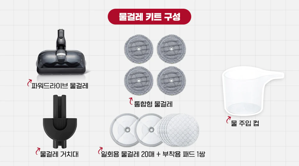 LG 코드제로 A9S의 물걸레 키트 구성