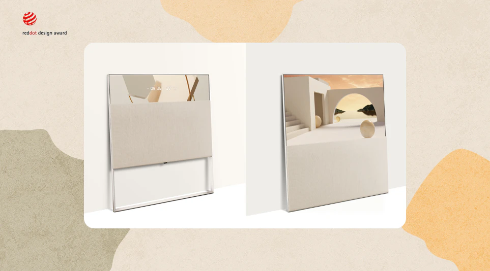 (왼쪽부터) LG 올레드 오브제컬렉션 이젤(Easel) 라인뷰(Line View) 모드, 풀뷰(Full View) 모드