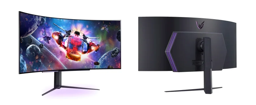 LG전자가 차별화된 ‘게이밍 경험’을 제공하는 LG 울트라기어(UltraGear™) 올레드 게이밍 모니터 신제품을 공개한다. LG전자는 몰입감 넘치는 게이밍 경험 전달을 위해 신제품에 울트라기어 게이밍 모니터 중 처음으로 커브드 올레드 패널을 탑재하고 800R 곡률의 45형 WQHD 고해상도 화면과 21:9 화면비를 적용했다. 사진은 LG 울트라기어 게이밍 모니터 신제품(제품명: 45GR95QE) 이미지 LG전자가 차별화된 ‘게이밍 경험’을 제공하는 LG 울트라기어(UltraGear™) 올레드 게이밍 모니터 신제품을 공개한다. LG전자는 몰입감 넘치는 게이밍 경험 전달을 위해 신제품에 울트라기어 게이밍 모니터 중 처음으로 커브드 올레드 패널을 탑재하고 800R 곡률의 45형 WQHD 고해상도 화면과 21:9 화면비를 적용했다. 사진은 LG 울트라기어 게이밍 모니터 신제품(제품명: 45GR95QE) 이미지