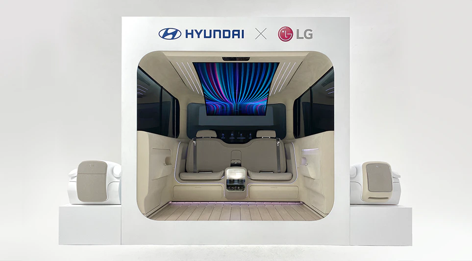 현대자동차와 LG전자의 아이오닉 콘셉트 캐빈, 출처: LiVE LG 현대자동차와 LG전자의 아이오닉 콘셉트 캐빈, 출처: LiVE LG