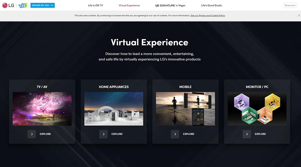 LG CES 2021 가상전시관 페이지 LG CES 2021 가상전시관 페이지