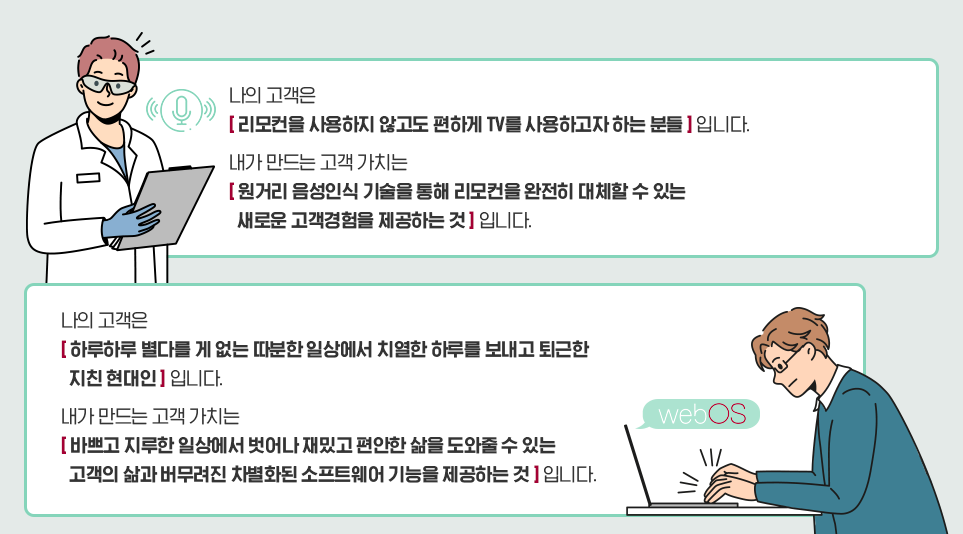 나만의 고객과 고객가치를 정의하며 자신의 목표를 스스로 설정하고 적극 실천하는 LG전자 구성원들의 이야기