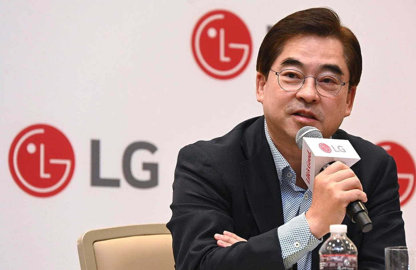 미국 라스베이거스 콘래드호텔에서 열린 기자간담회에서 발언하는 LG전자 박형세 HE사업본부장