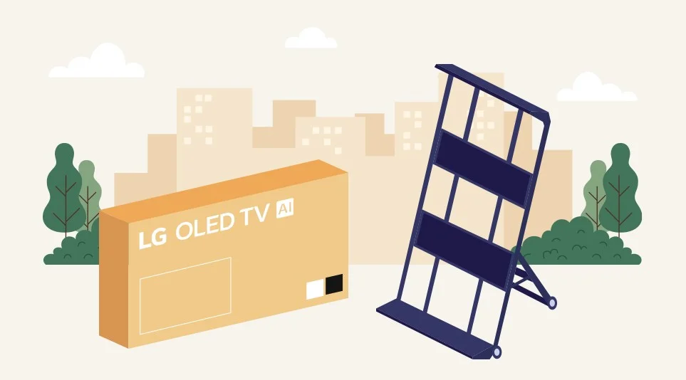 최근 LG전자가 직접 개발한 초대형 TV 운송 카트