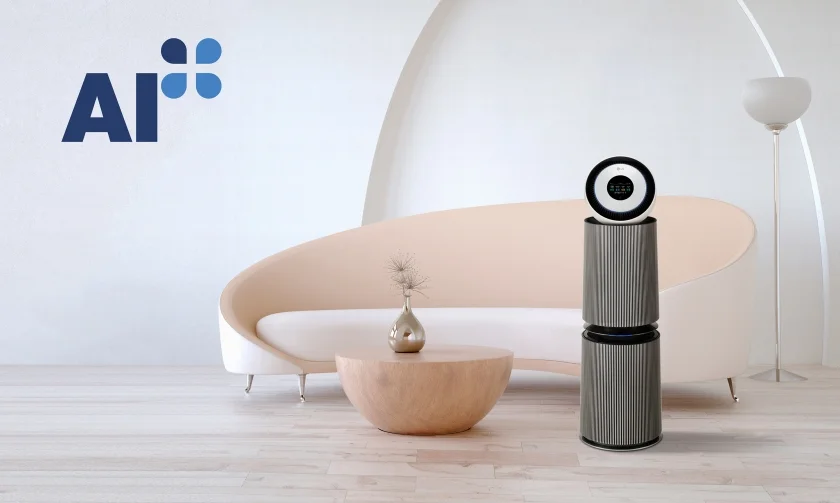 국내에서 공기질 센서로는 처음 ‘AI+ 인증’을 획득한 ‘LG 퓨리케어 오브제컬렉션 AI+ 360˚ 공기청정기’